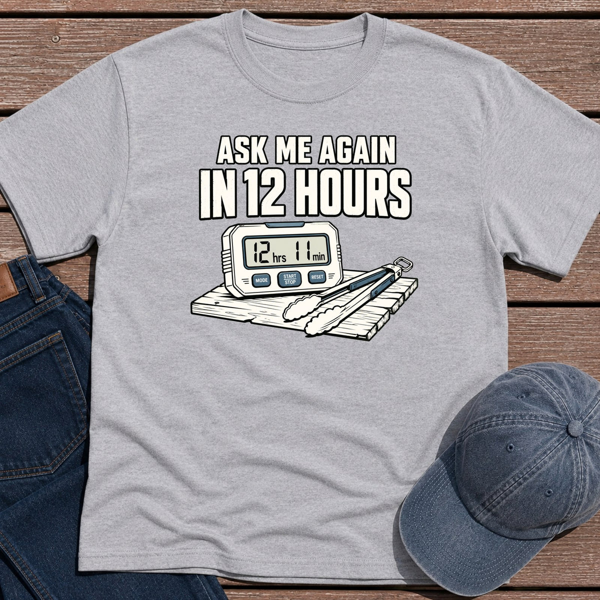 12 Hours T-Shirt - Sport Grey