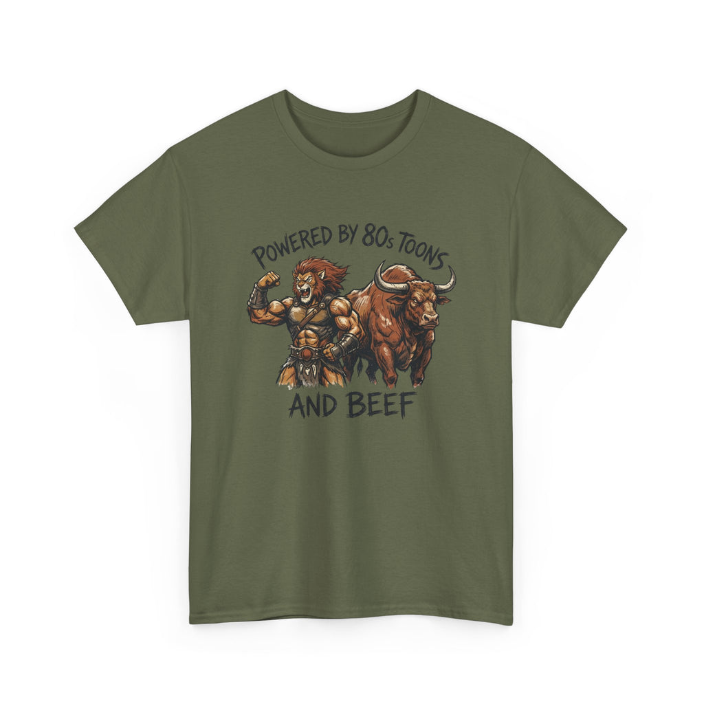 Powered by 80s Cartoons and Beef T-Shirt