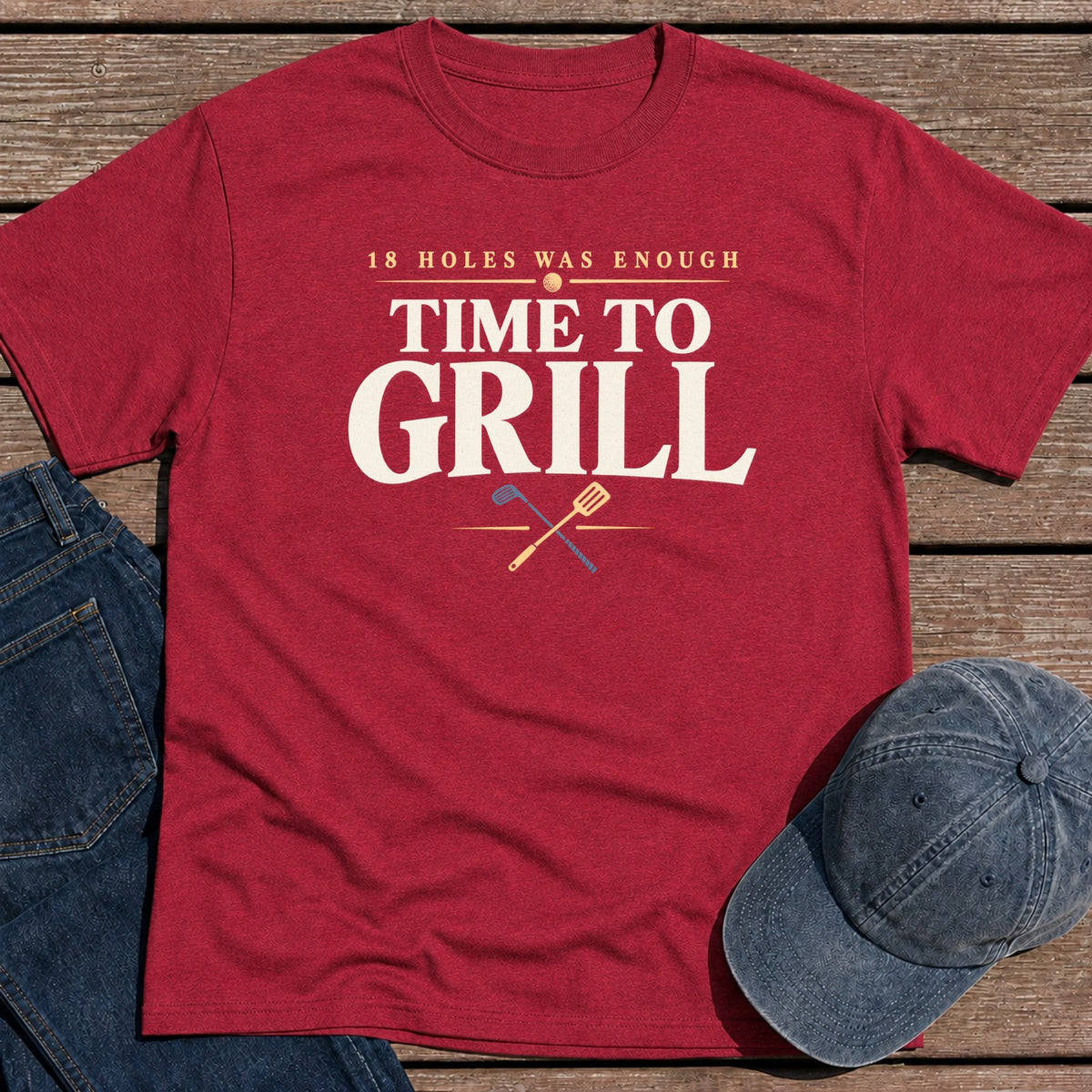 18 Holes T-Shirt - Antique Cherry Red