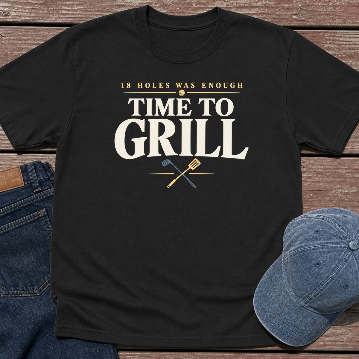 18 Holes T-Shirt - Black