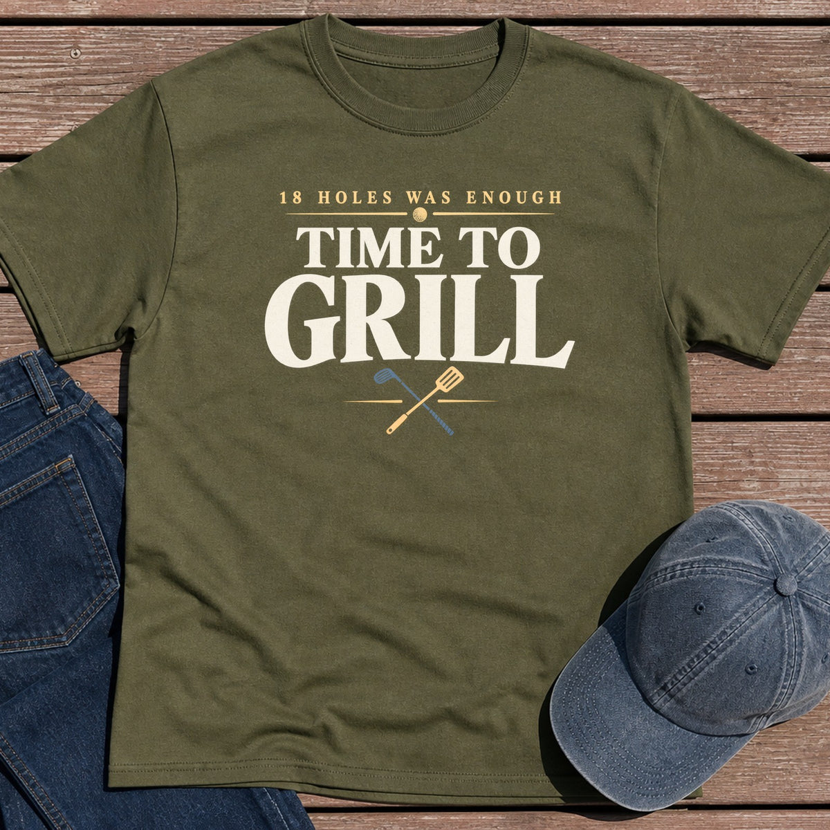 18 Holes T-Shirt - Military Green