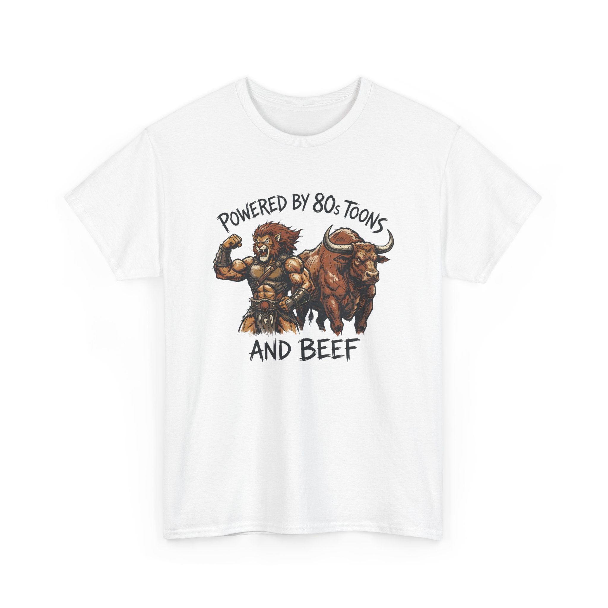 Powered by 80s Cartoons and Beef T-Shirt