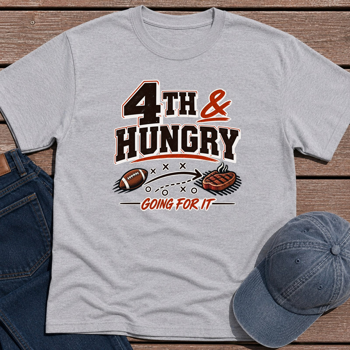 4th & Hungry T-Shirt - Sport Grey