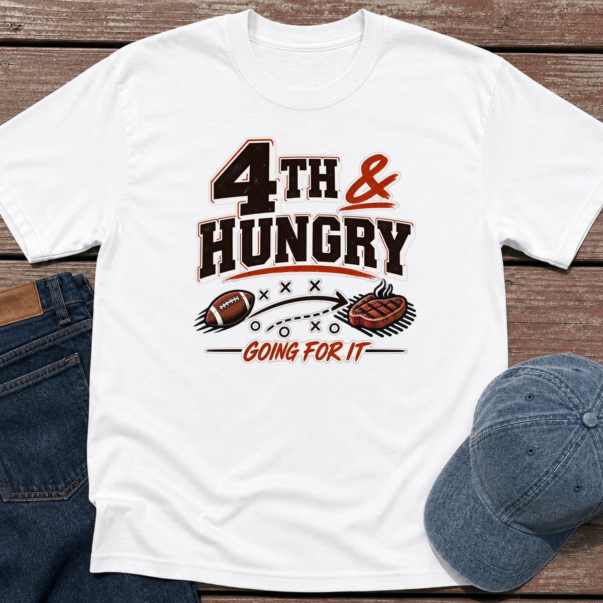 4th & Hungry T-Shirt - White