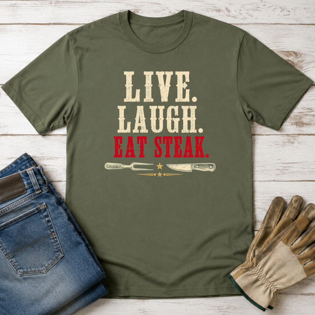 Live Laugh Steak T-Shirt