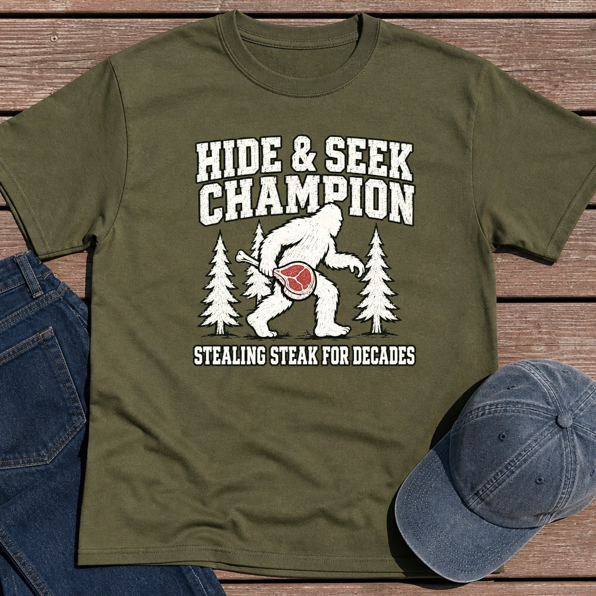 Bigfoot Champion T-Shirt - Military Green
