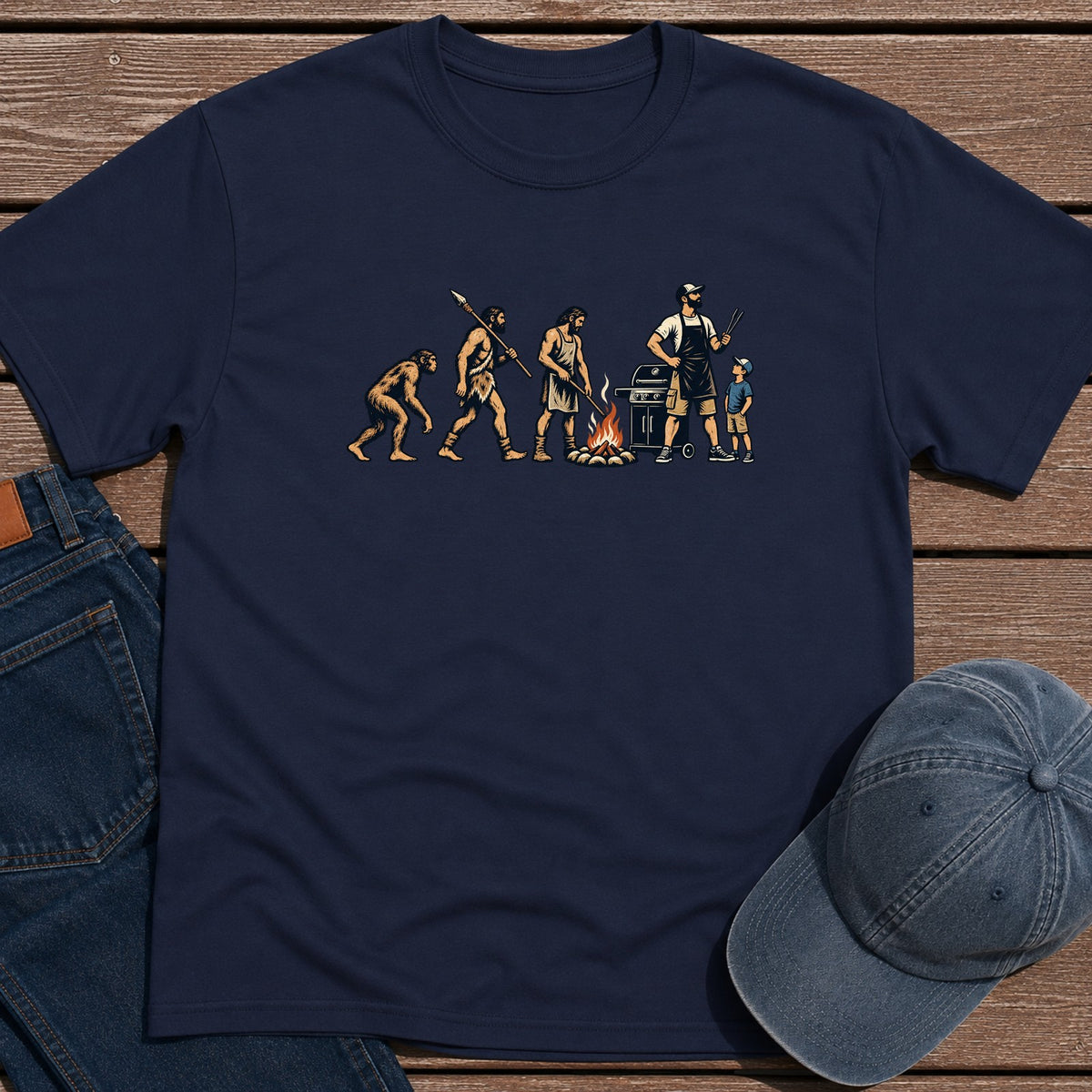 Evo Grill Dad T-Shirt - Navy