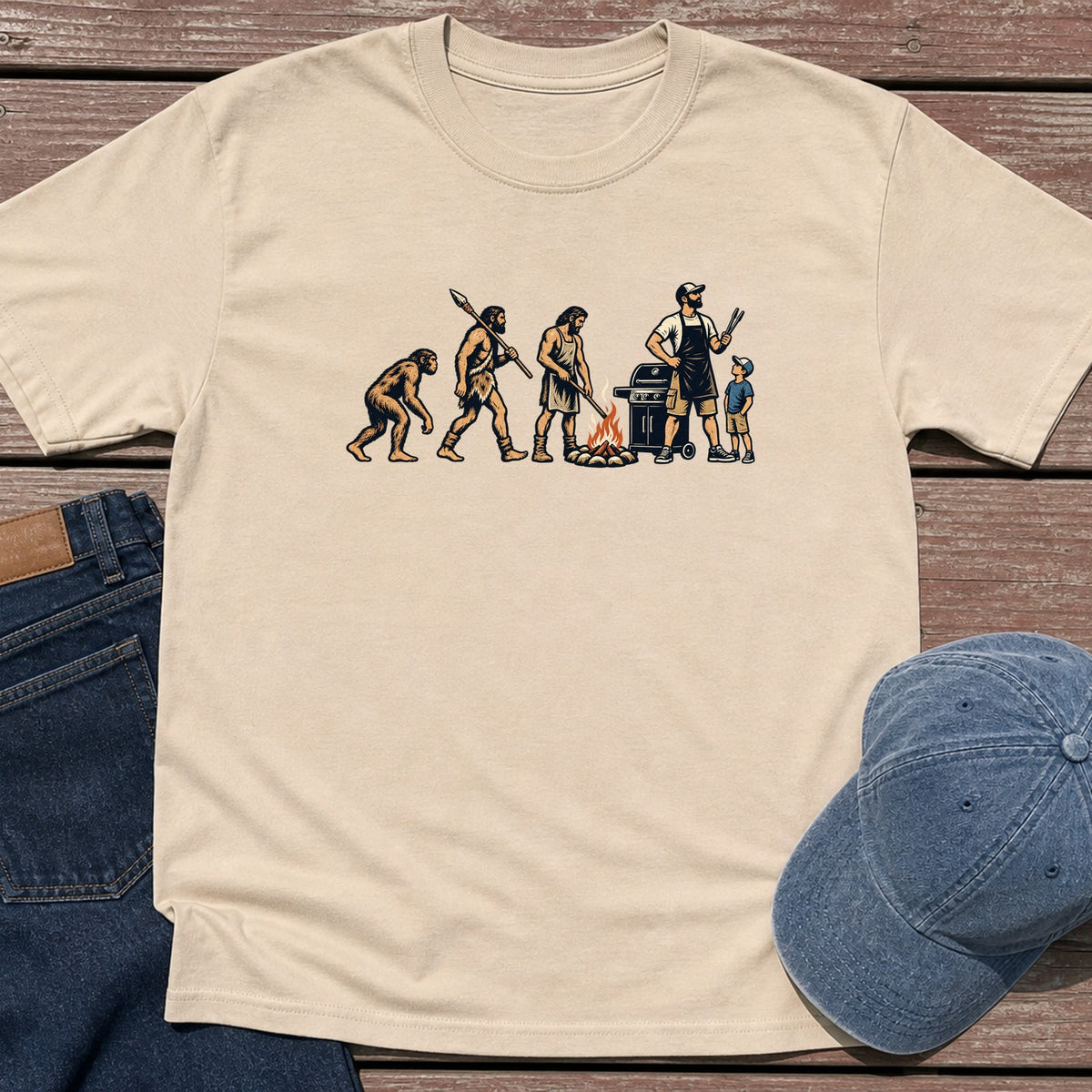 Evo Grill Dad T-Shirt - Sand