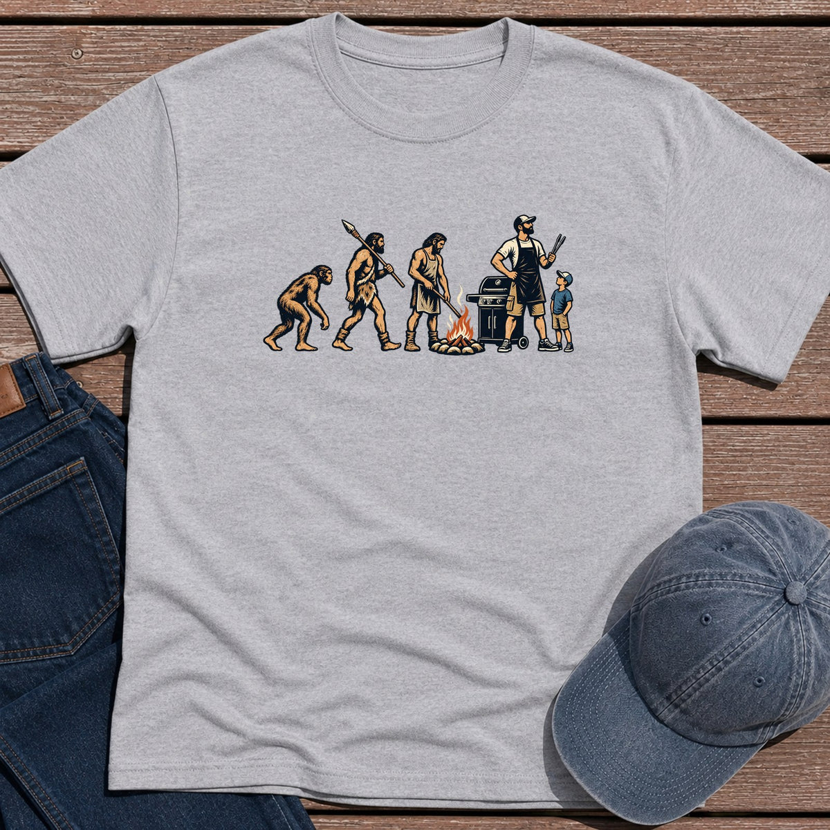 Evo Grill Dad T-Shirt - Sport Grey