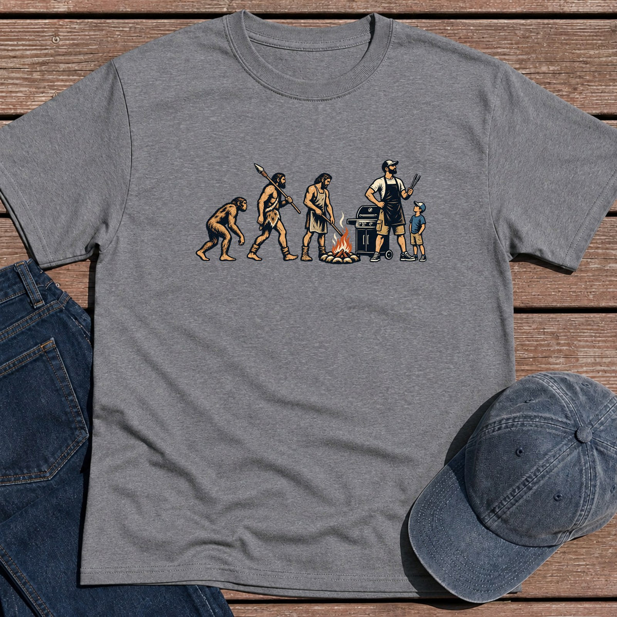 Evo Grill Dad T-Shirt - Tweed