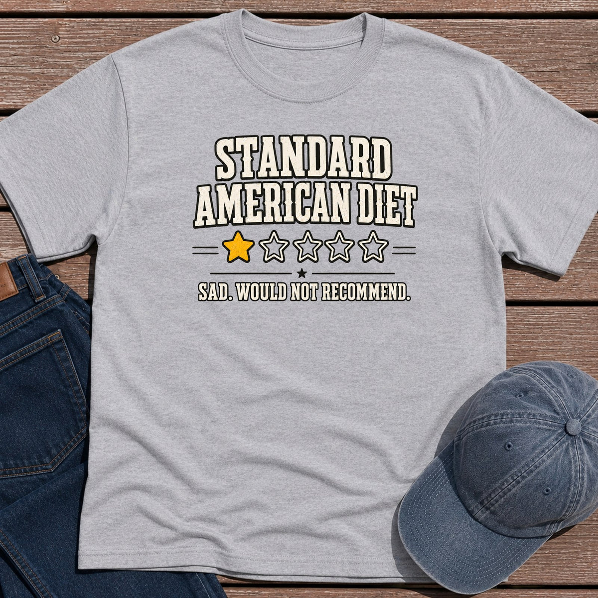 SAD Review T-Shirt - Sport Grey