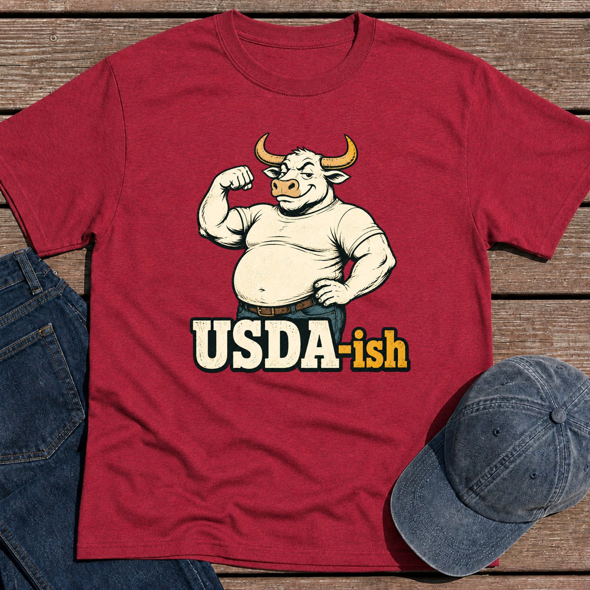 USDA-ish T-Shirt - Antique Cherry Red