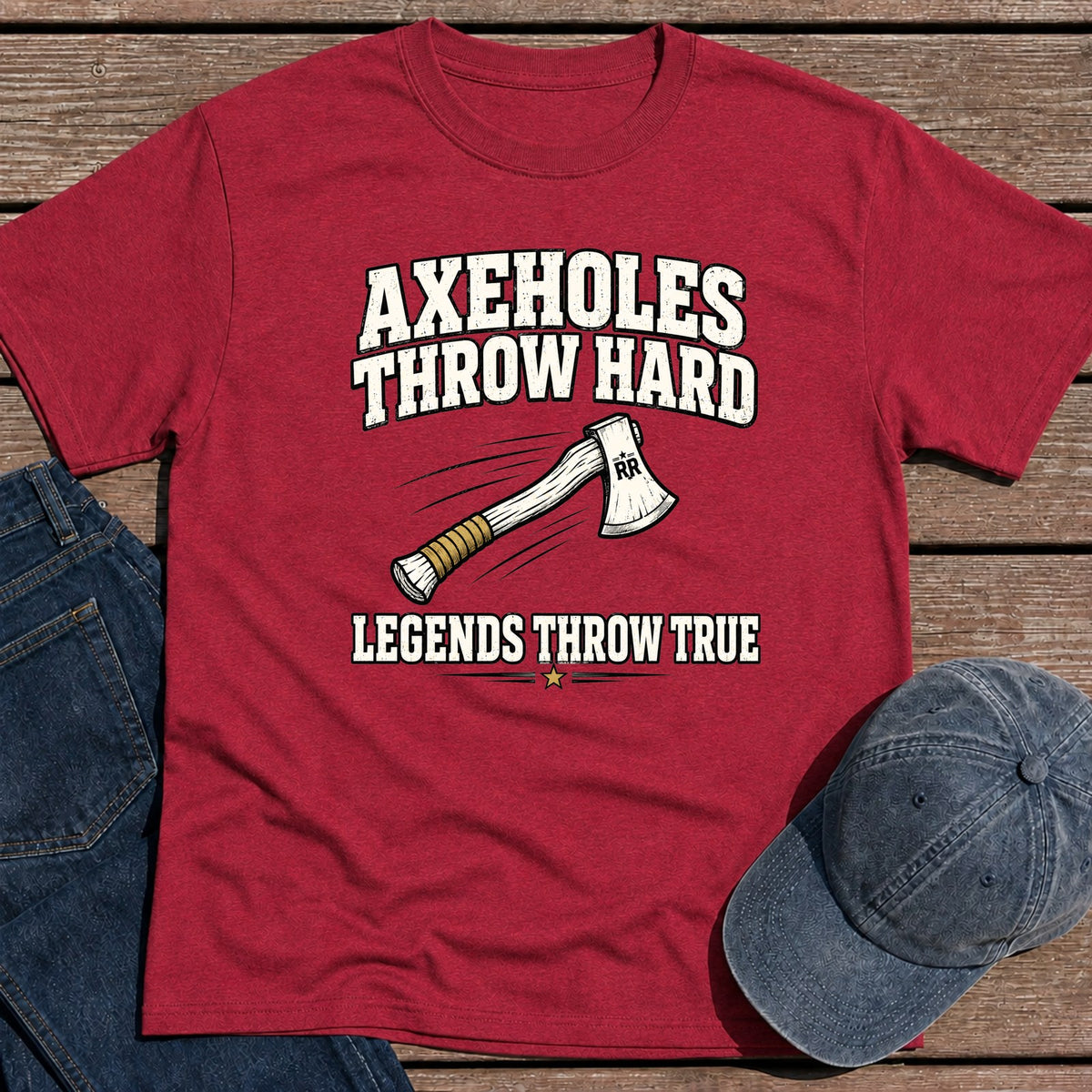 Axeholes v. Legends T-Shirt - Antique Cherry Red