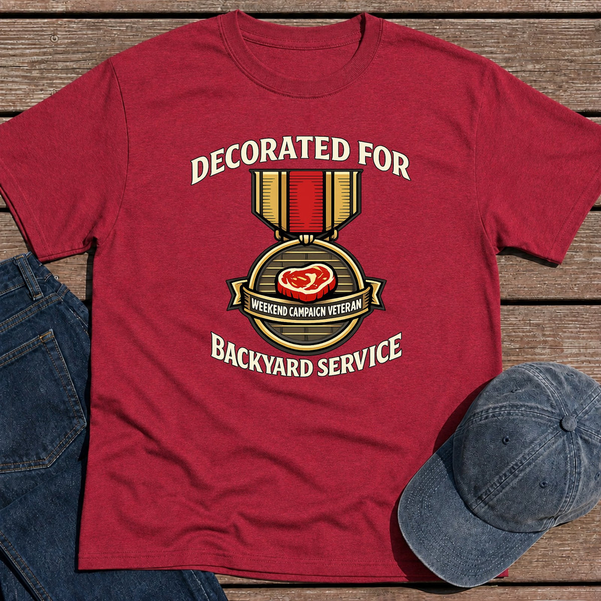 Backyard Service T-Shirt - Antique Cherry Red