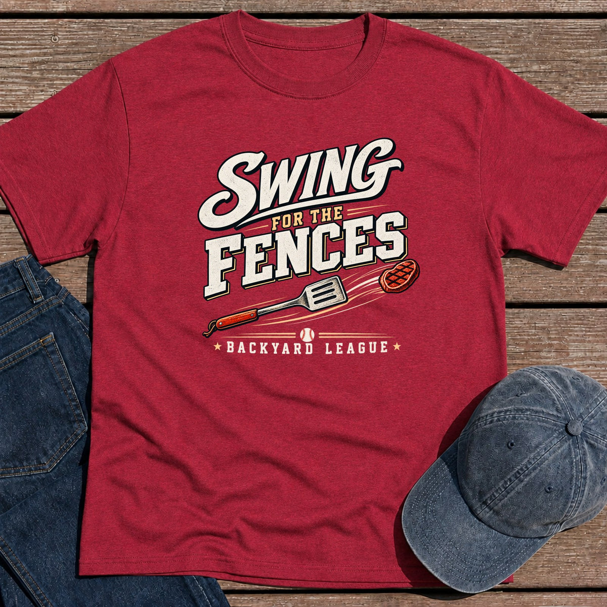 Backyard League T-Shirt - Antique Cherry Red