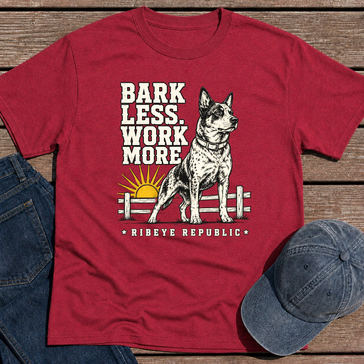 Bark Less T-Shirt - Antique Cherry Red