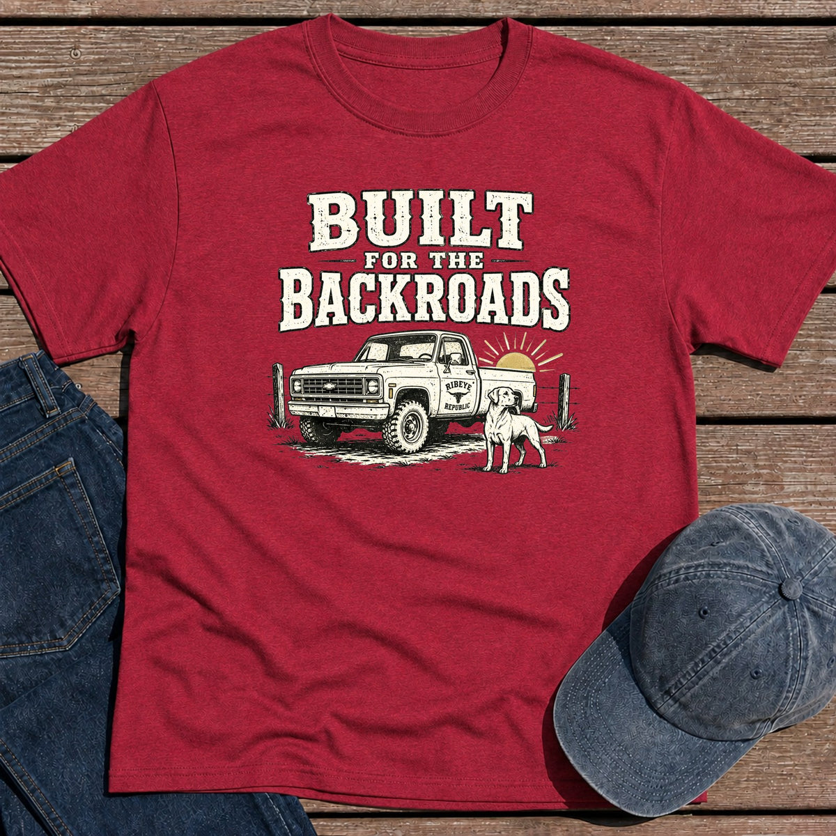 Backroads 4X4 T-Shirt - Antique Cherry Red