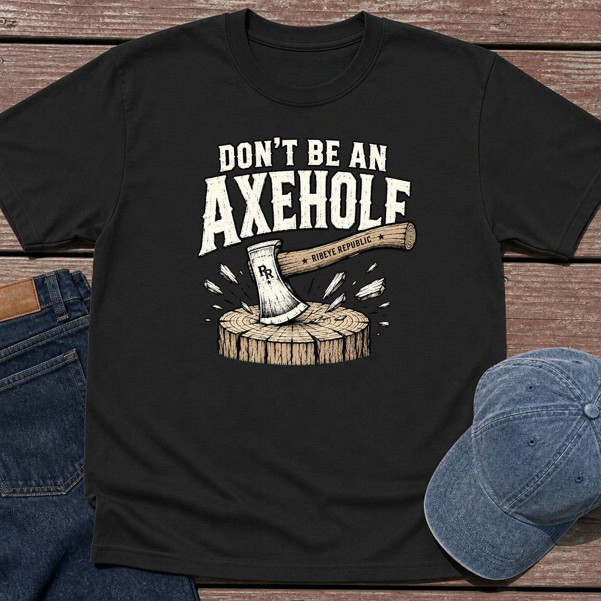 Axehole Warning T-Shirt - Black