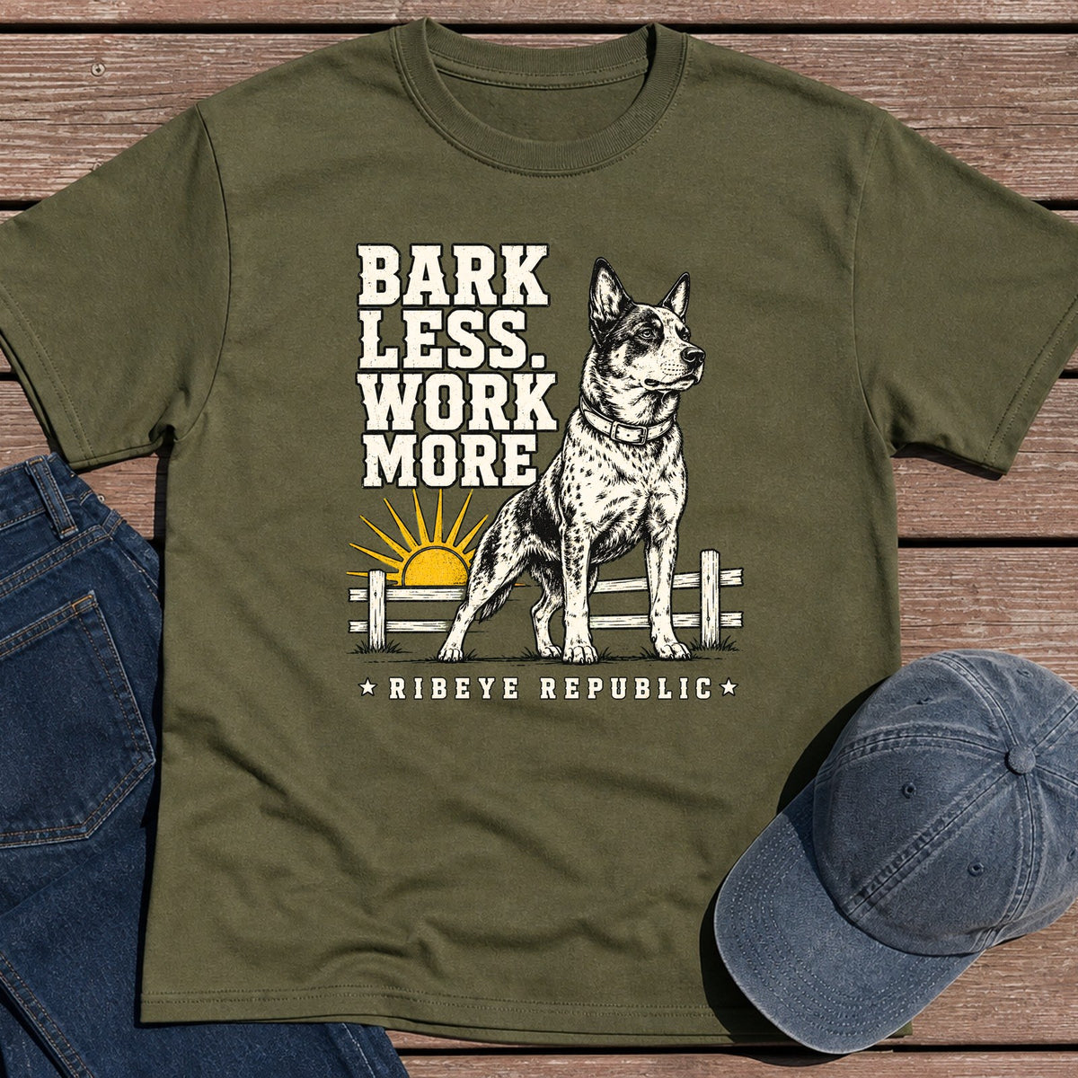 Bark Less T-Shirt - Military Green
