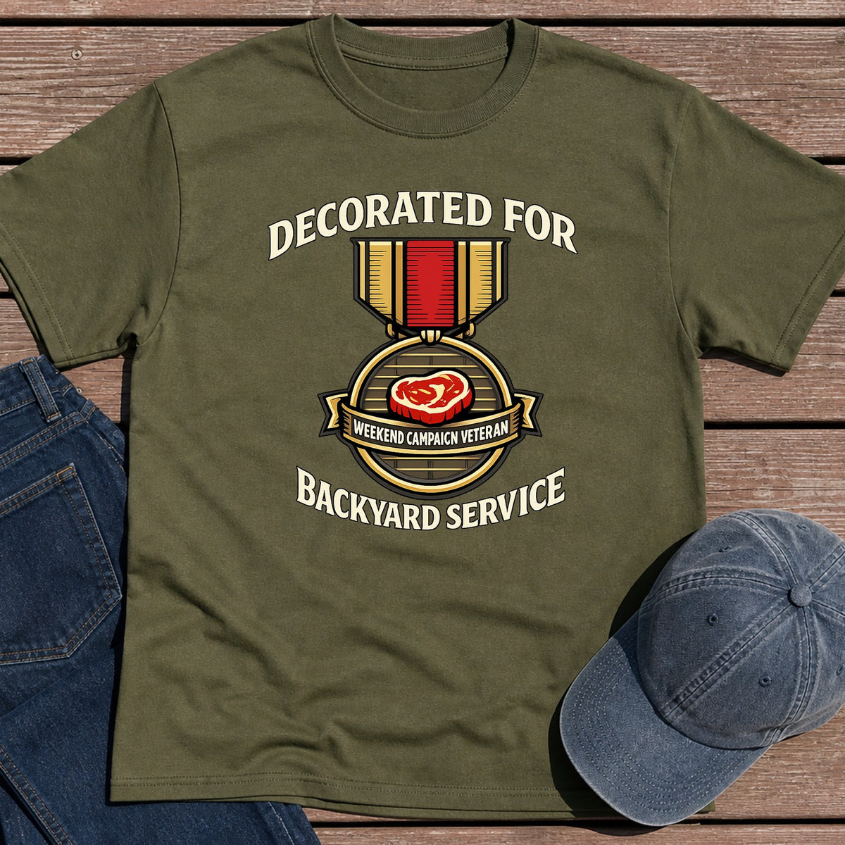 Backyard Service T-Shirt - Military Green