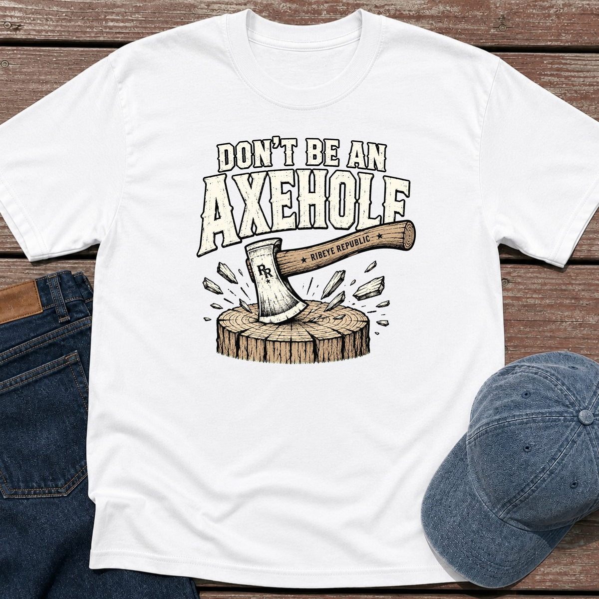 Axehole Warning T-Shirt - White