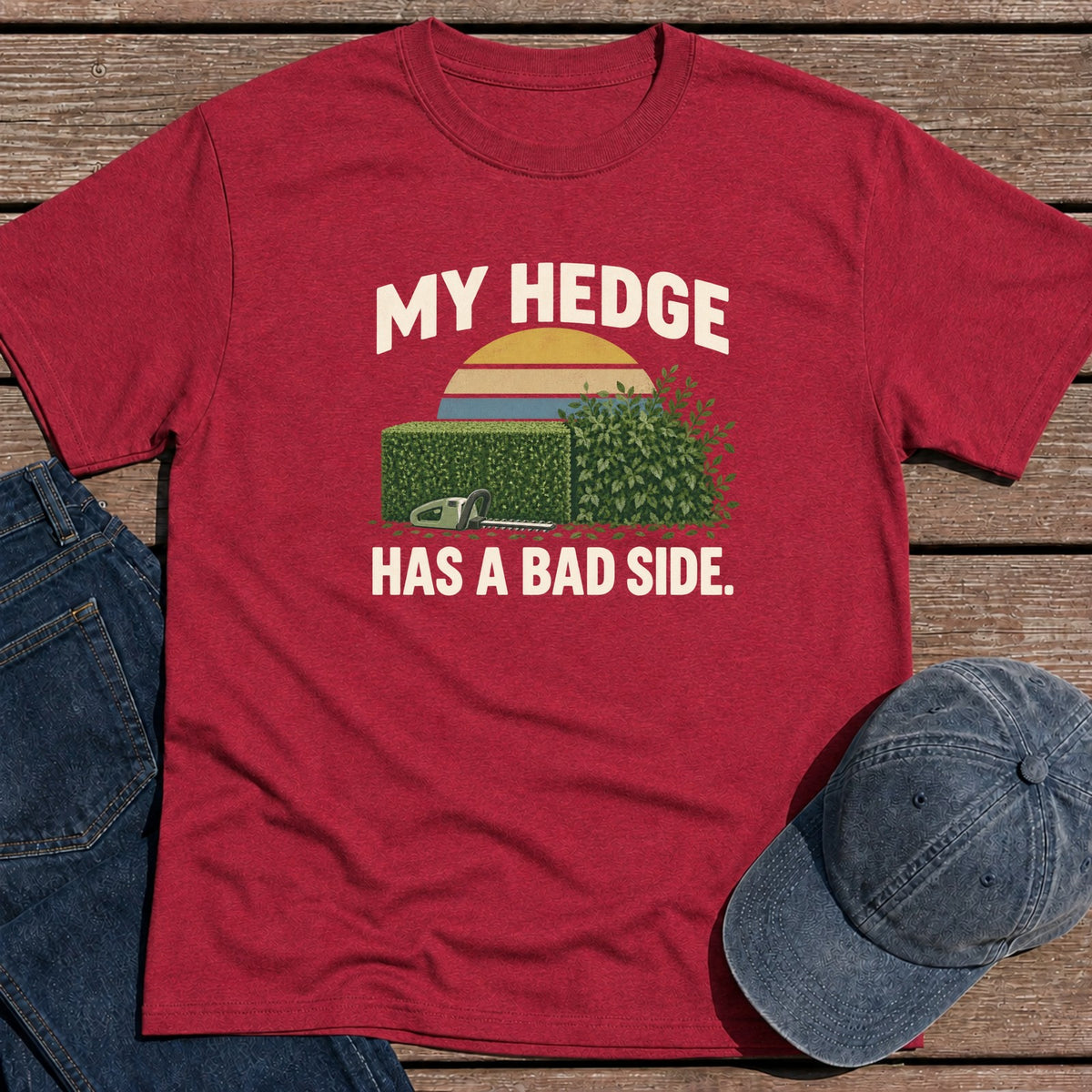Bad Hedge T-Shirt - Antique Cherry Red