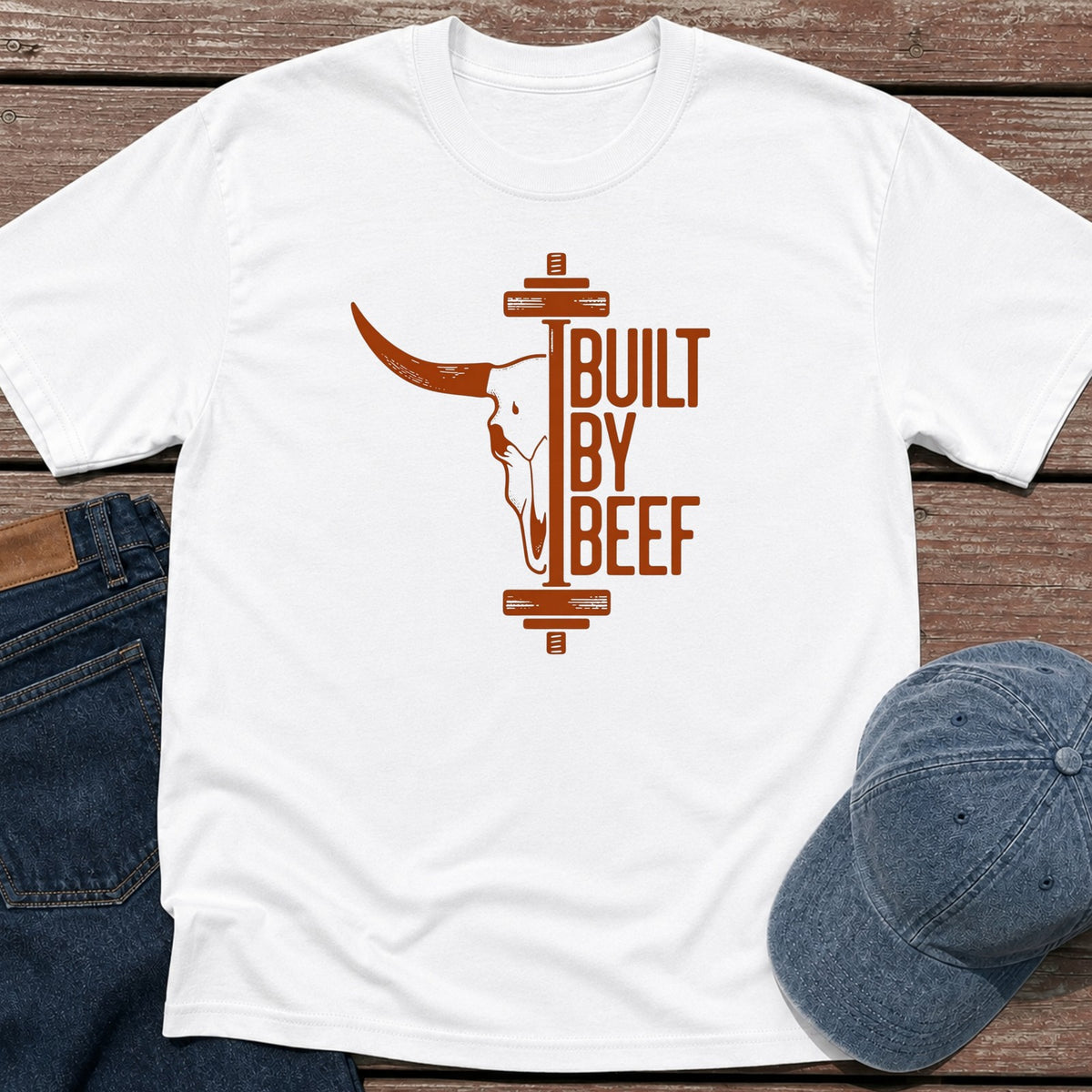Barbell Beef T-Shirt - White