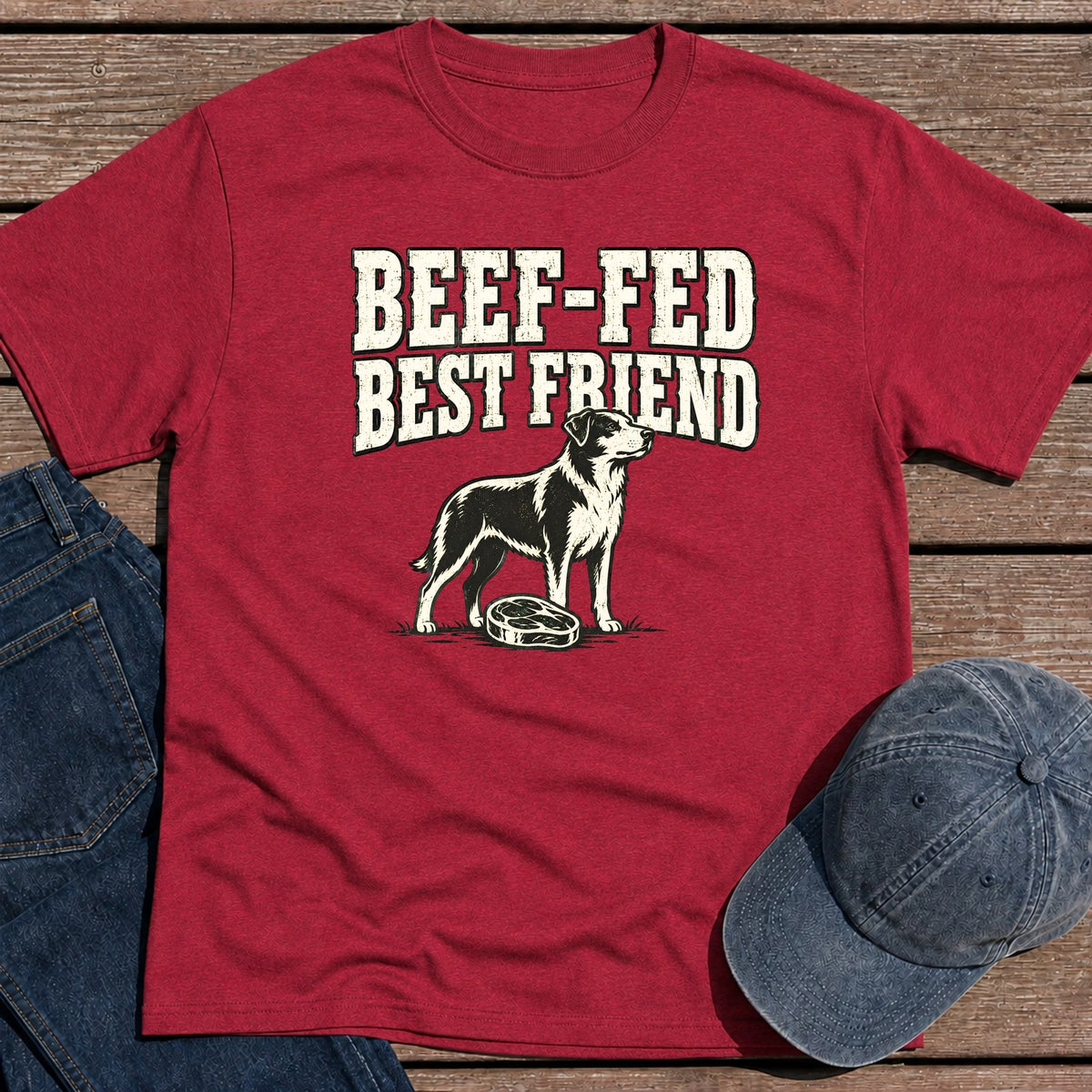 Beef-Fed BFF T-Shirt - Antique Cherry Red