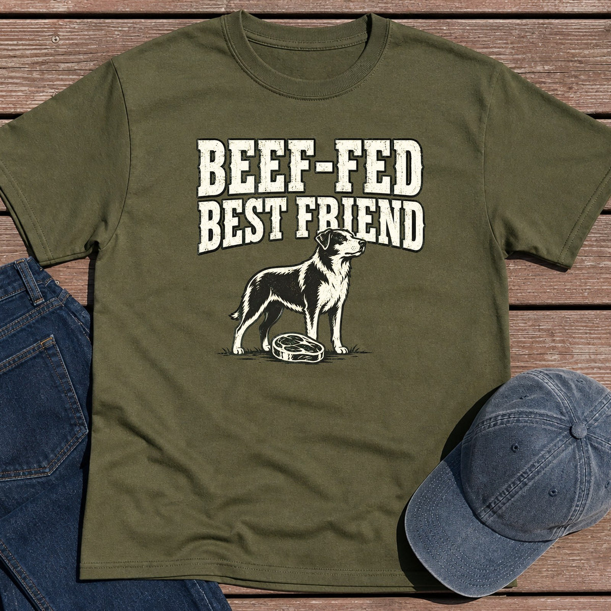 Beef-Fed BFF T-Shirt - Military Green