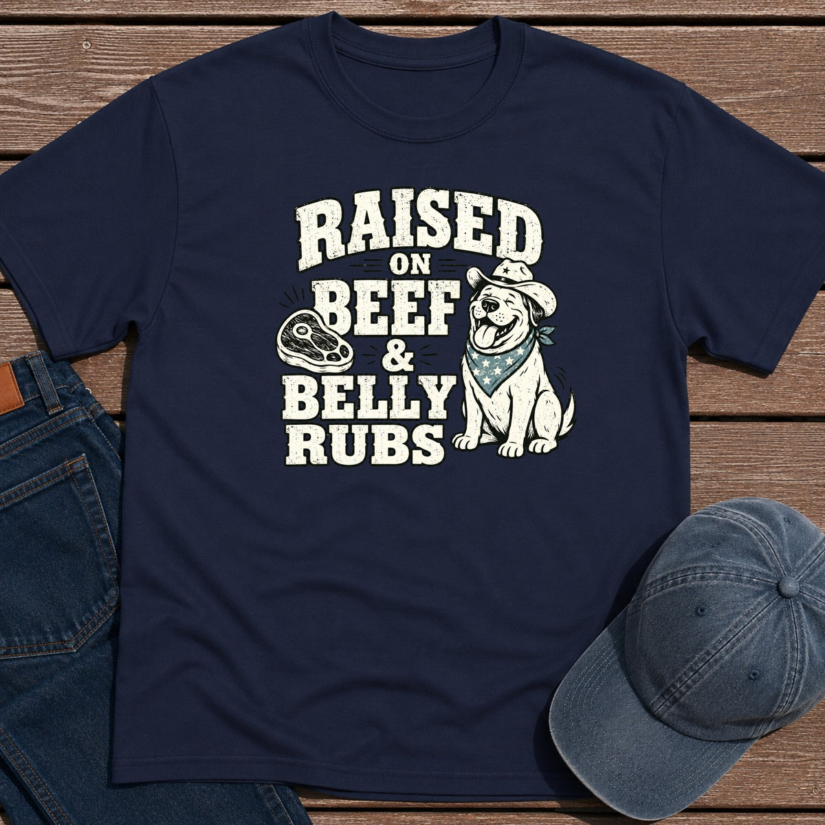 Belly Rubs T-Shirt - Navy