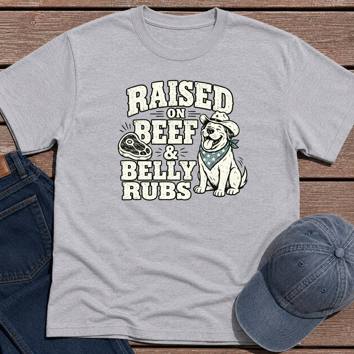 Belly Rubs T-Shirt - Sport Grey