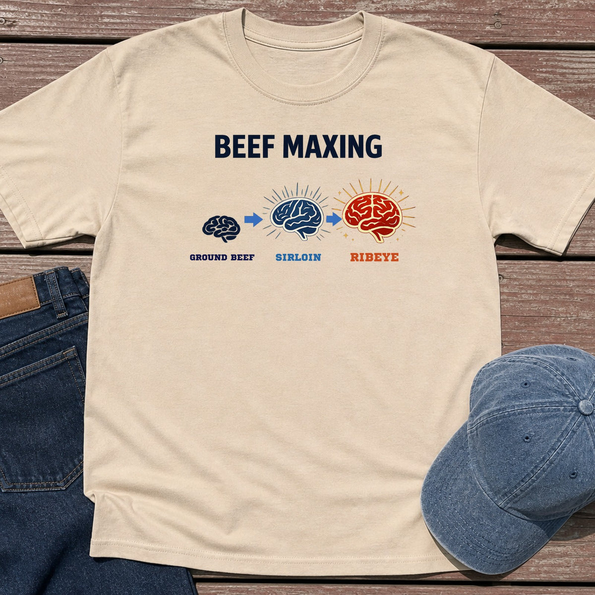 Beef Brain T-Shirt - Sand