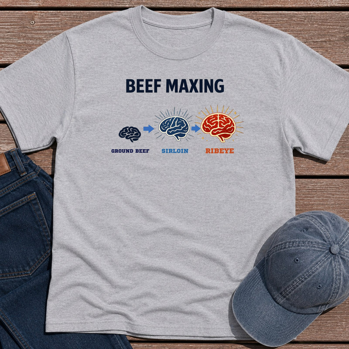 Beef Brain T-Shirt - Sport Grey