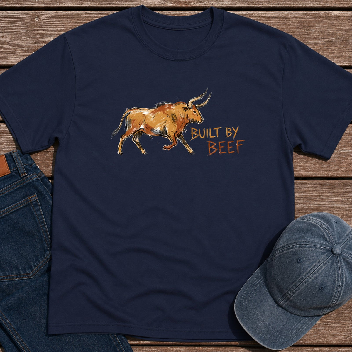 Beef Cave T-Shirt - Navy