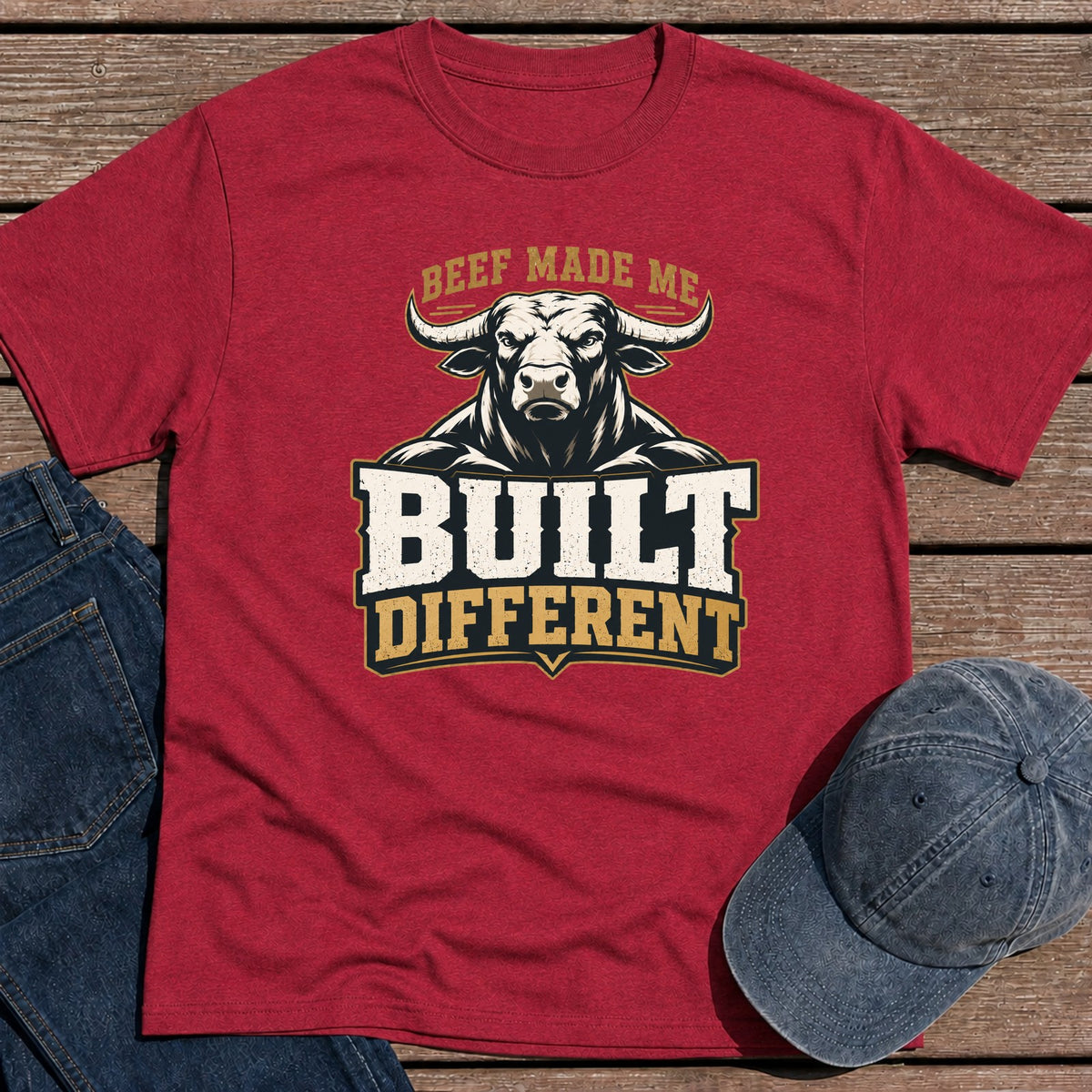 Beef Made Me T-Shirt - Antique Cherry Red