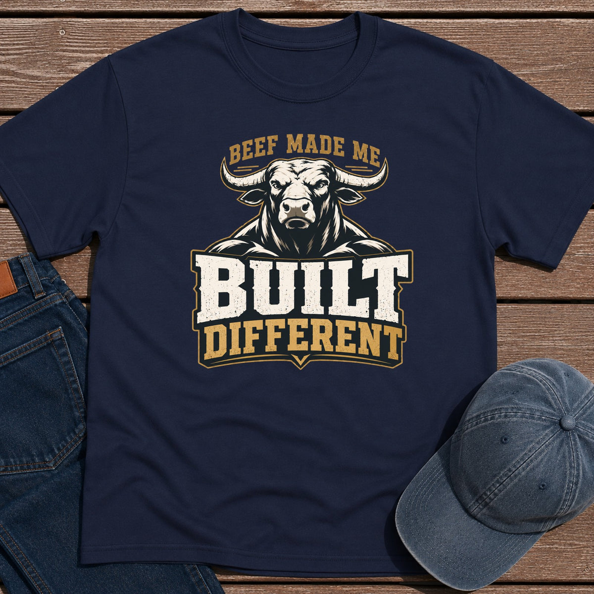 Beef Made Me T-Shirt - Navy
