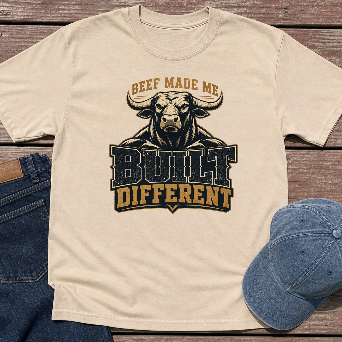 Beef Made Me T-Shirt - Sand