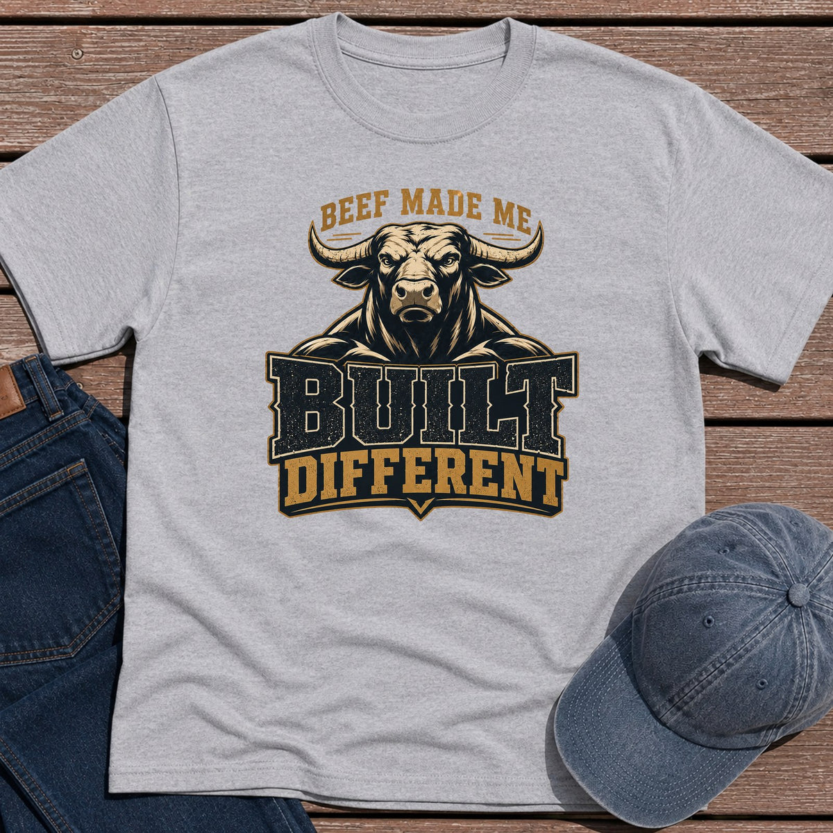 Beef Made Me T-Shirt - Sport Grey