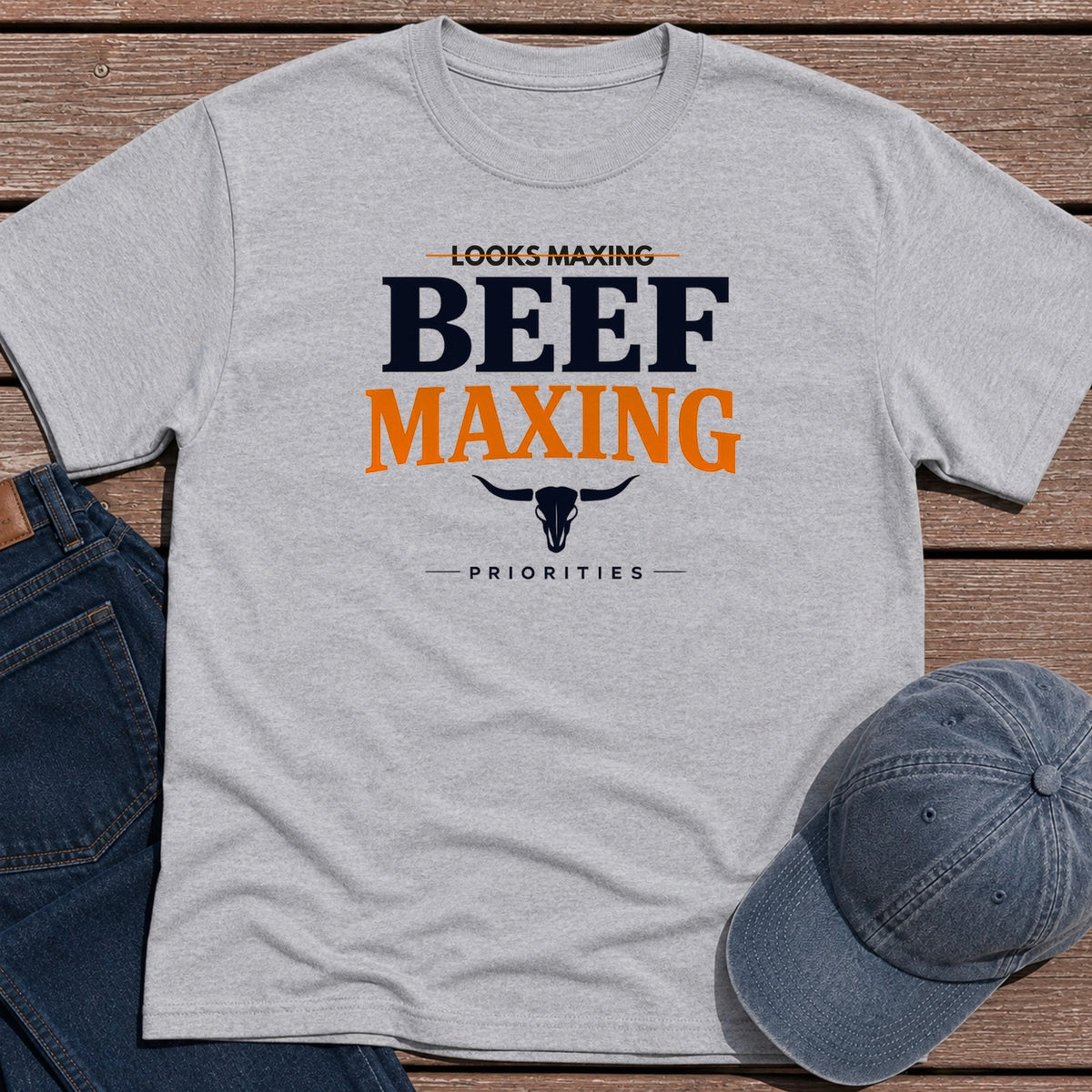 Beef Maxing T-Shirt - Sport Grey
