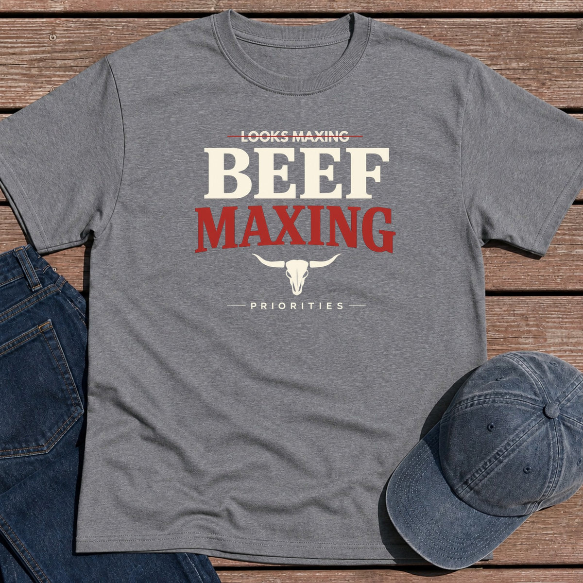 Beef Maxing T-Shirt - Tweed