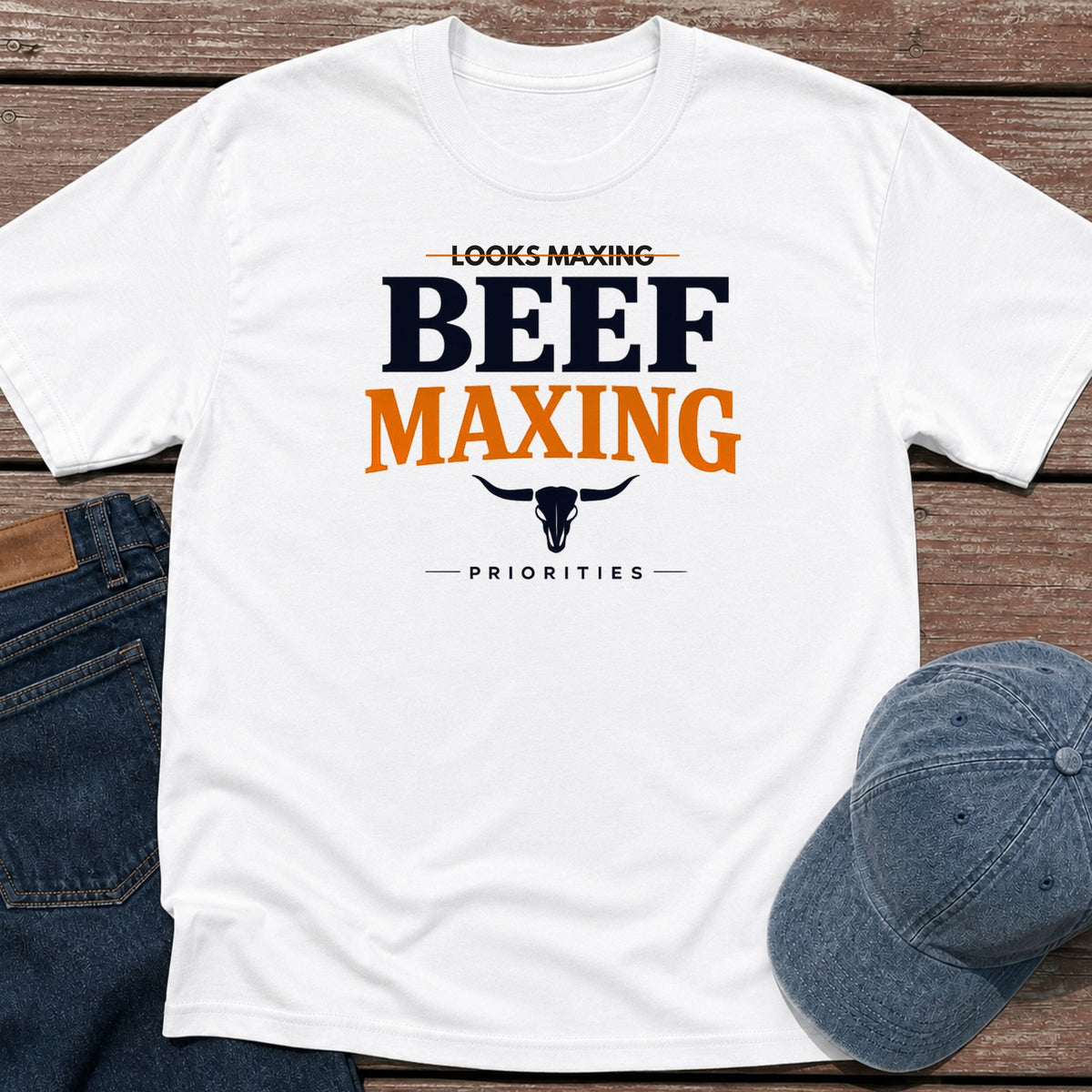 Beef Maxing T-Shirt - White