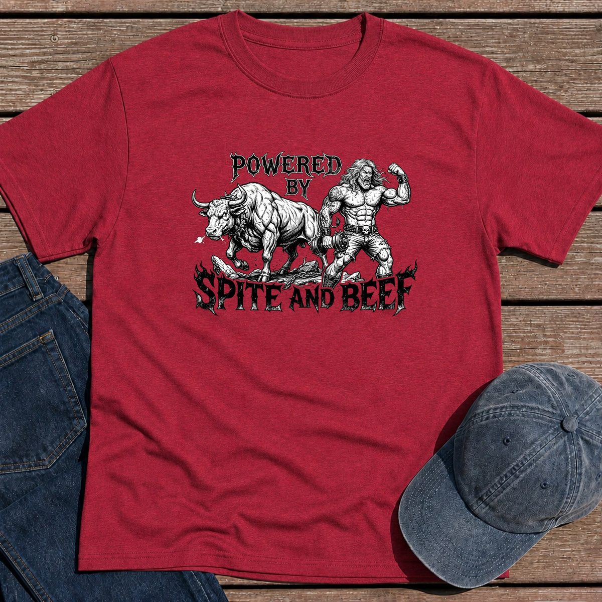 Spite & Beef T-Shirt - Antique Cherry Red
