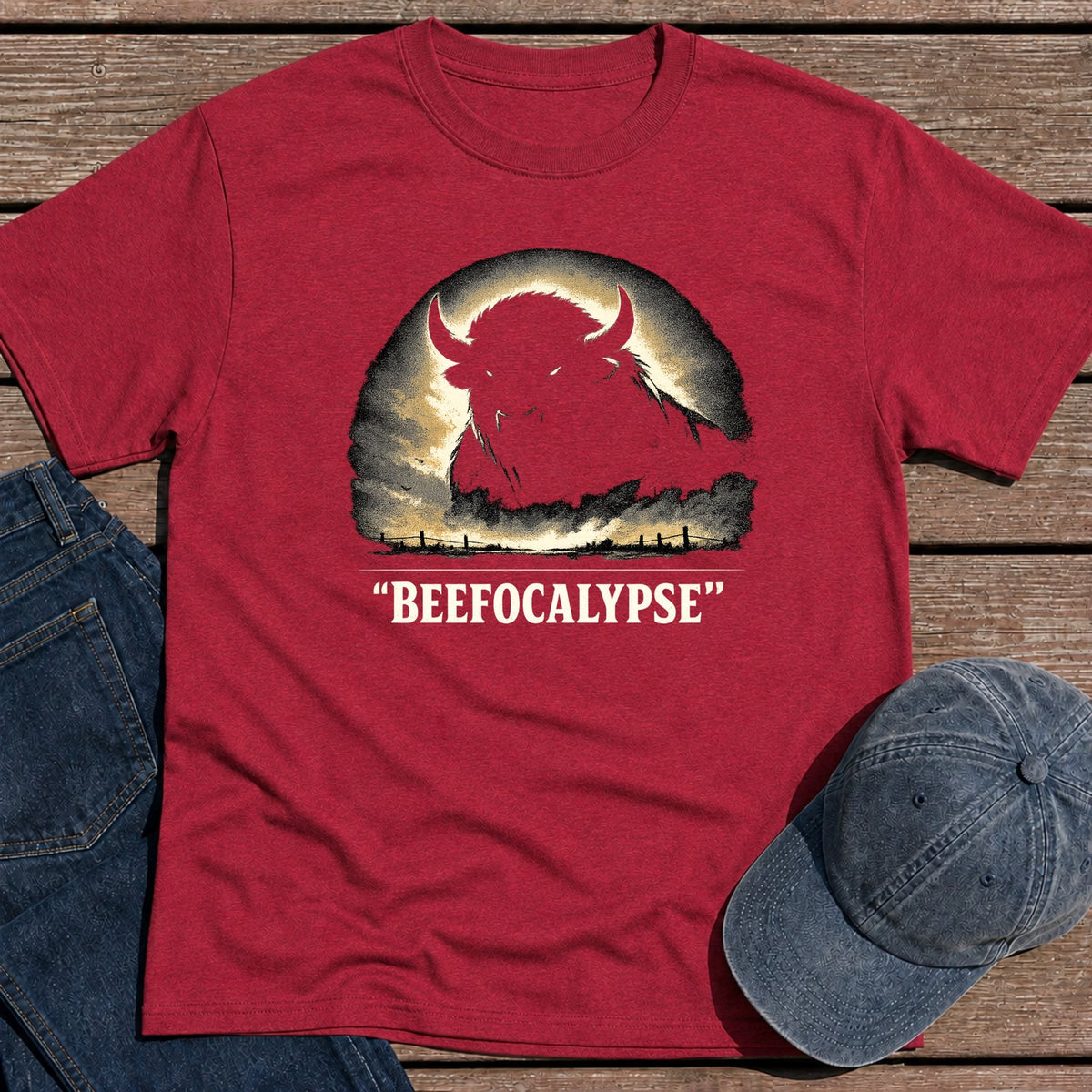 Beefocalypse T-Shirt - Antique Cherry Red