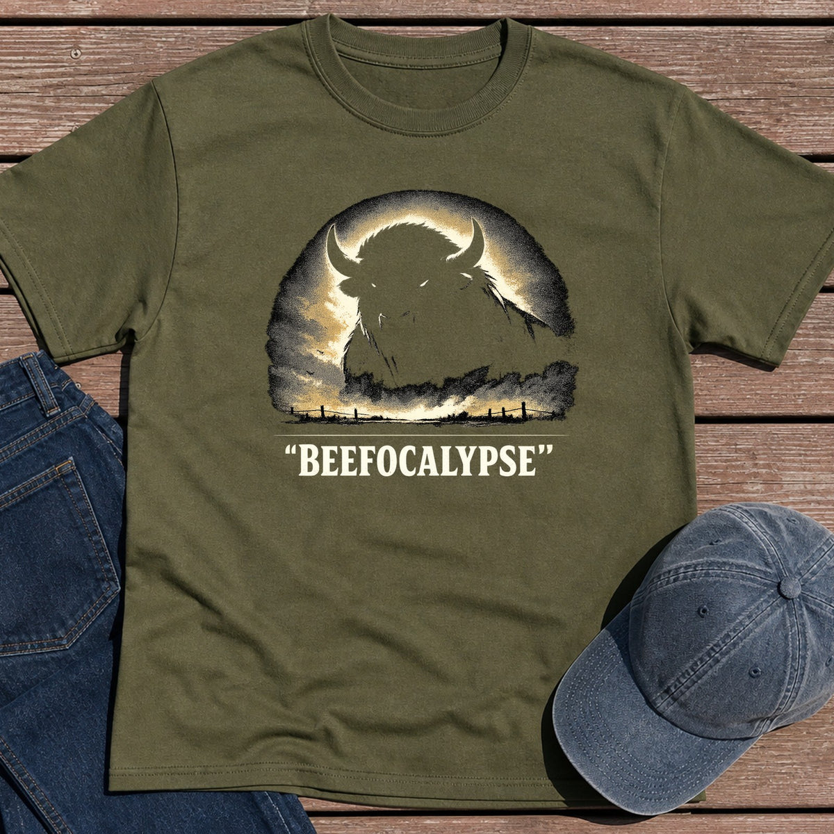 Beefocalypse T-Shirt - Military Green