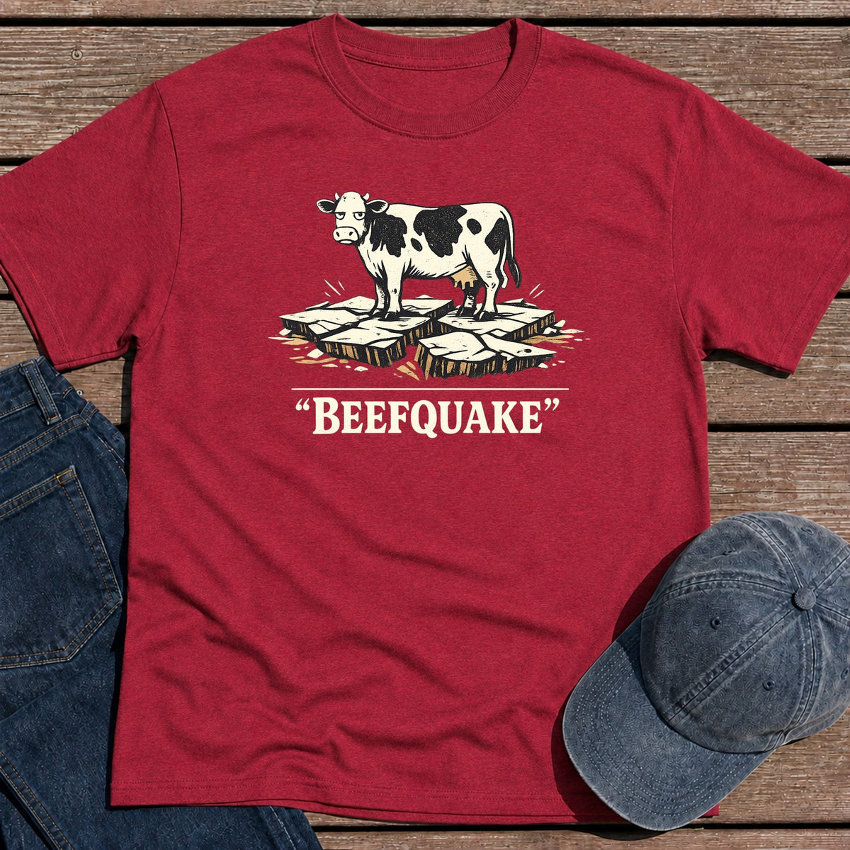 Beefquake T-Shirt - Antique Cherry Red