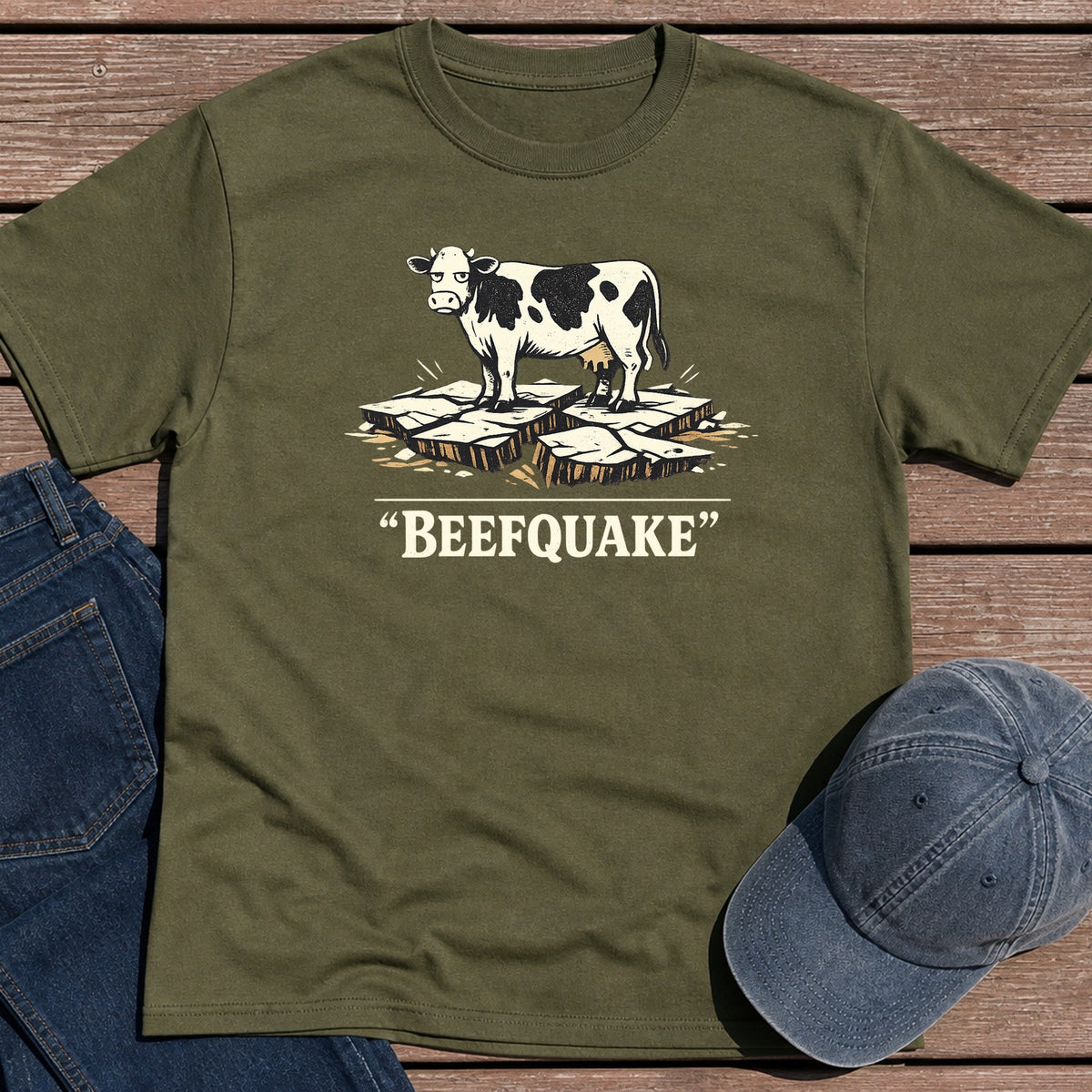Beefquake T-Shirt - Military Green