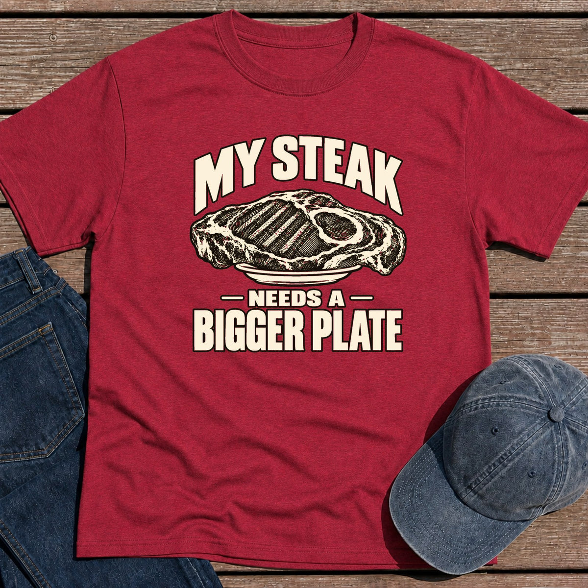 Bigger Plate T-Shirt - Antique Cherry Red