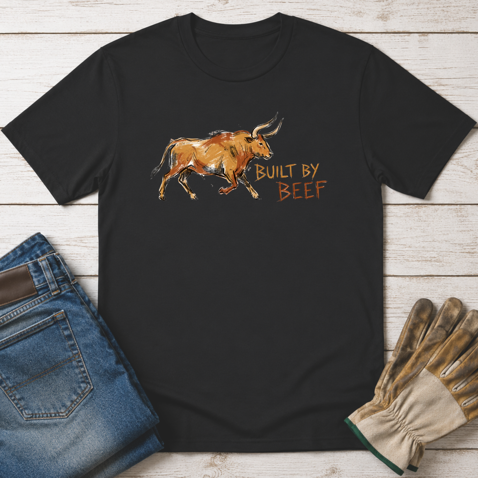Built by Beef Cave Painting T-Shirt