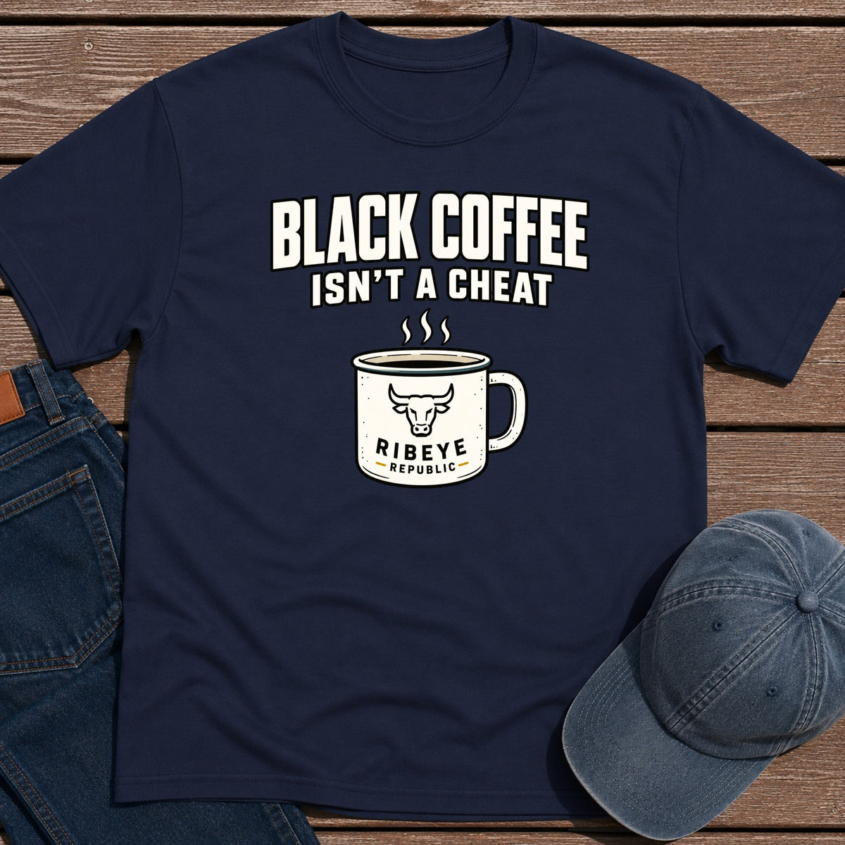Black Coffee T-Shirt - Navy