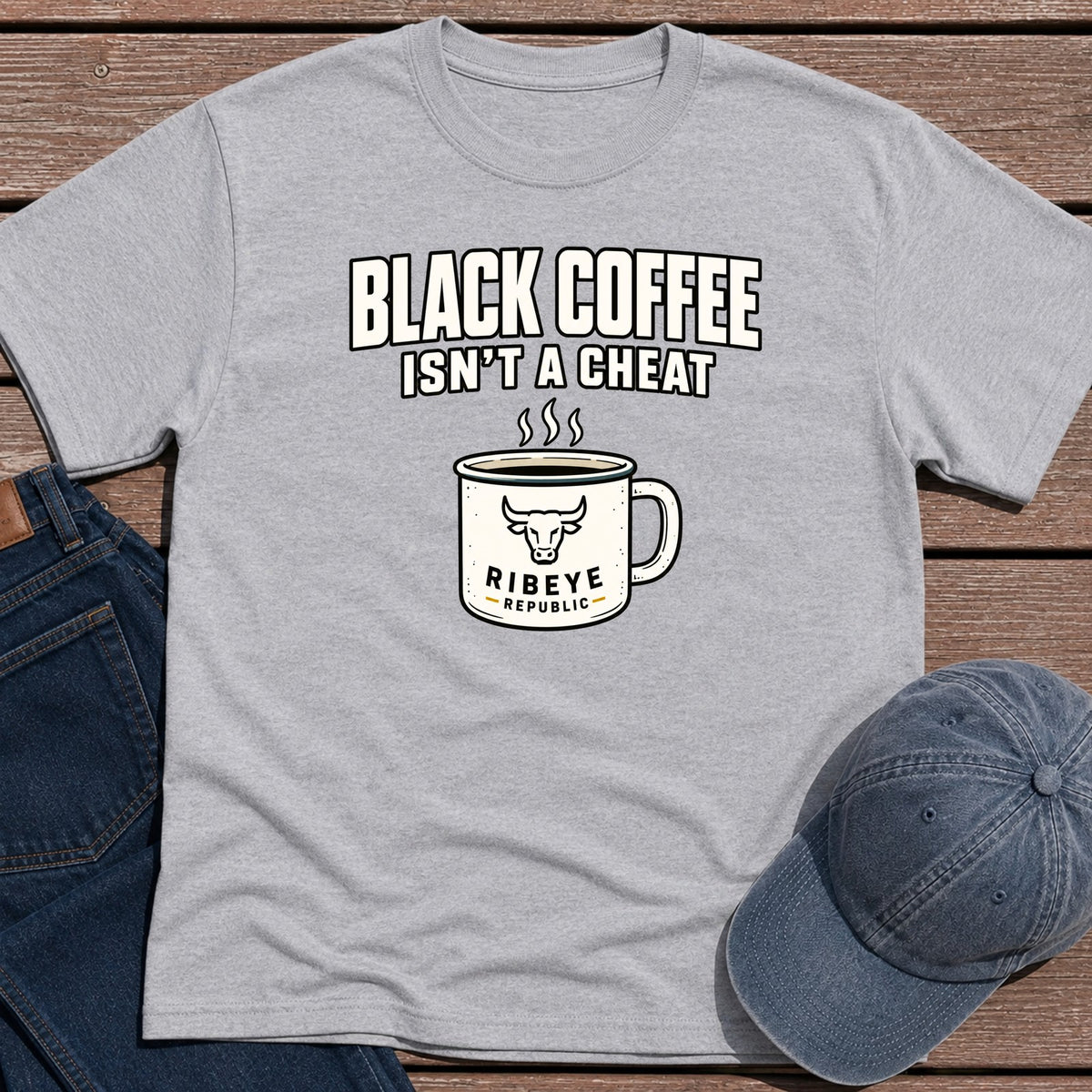 Black Coffee T-Shirt - Sport Grey
